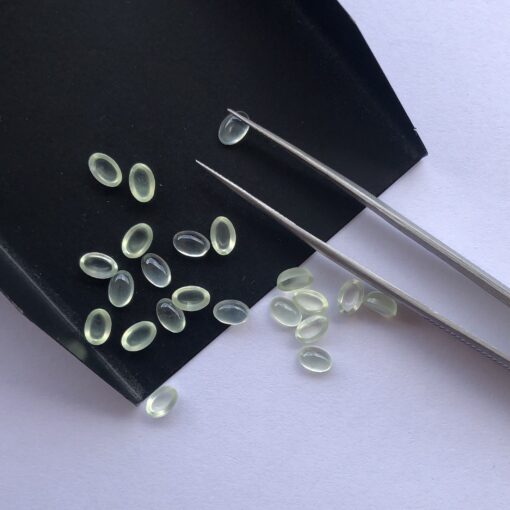 3x5mm Natural Prehnite Smooth Oval Cabochon