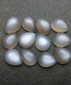 Natural Gray Moonstone Smooth Pear Cabochon