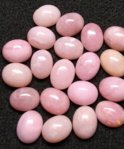 Natural Pink Opal Smooth Oval Cabochon