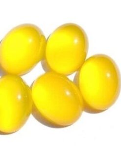 Natural Yellow Chalcedony Smooth Oval Cabochon