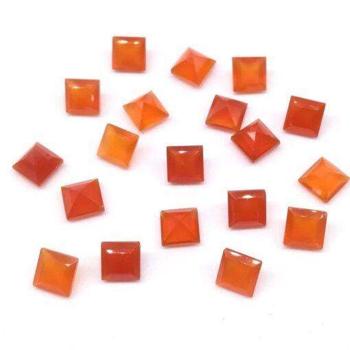 2mm Natural Carnelian Princess Cut Gemstone