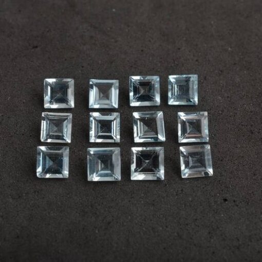 3mm Natural Sky Blue Topaz Square Cut Gemstone