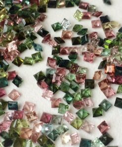 3mm Natural Multi Tourmaline Princess Cut Gemstone