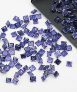 3mm Natural Iolite Princess Cut Gemstone