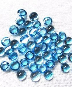 Natural Swiss Blue Topaz Smooth Round Cabochon