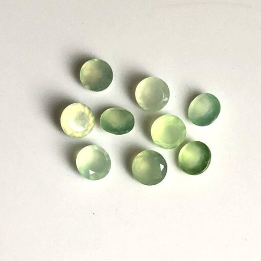 Natural Prehnite Faceted Round Gemstone