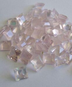 4mm Natural Rose Quartz Square Cut Gemstone