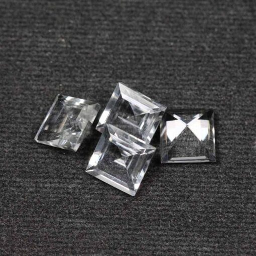 4mm Natural Crystal Quartz Princess Cut Gemstone