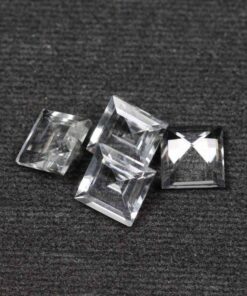 4mm Natural Crystal Quartz Square Cut Gemstone