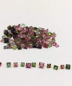 4mm Natural Multi Tourmaline Square Cut Gemstone