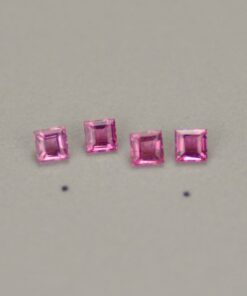 4mm Natural Pink Tourmaline Square Cut Gemstone