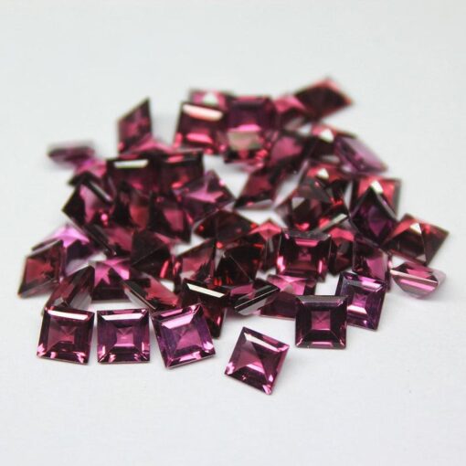 4mm Natural Rhodolite Garnet Princess Cut Gemstone