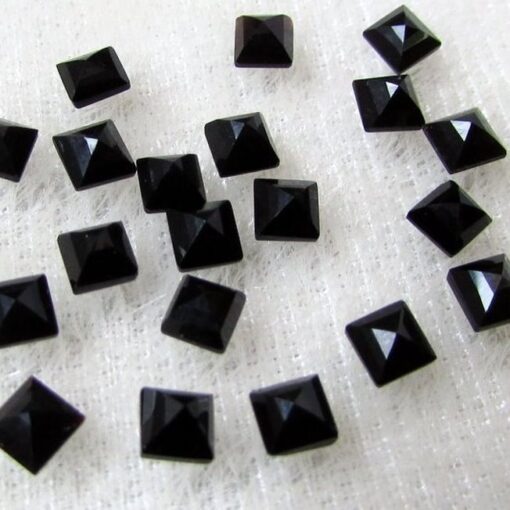 4mm Natural Black Spinel Princess Cut Gemstone