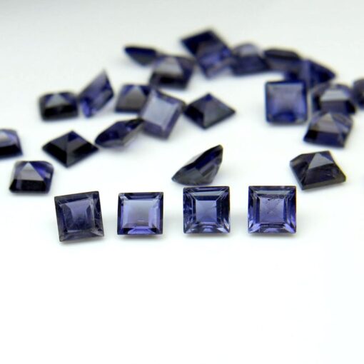 4mm Natural Iolite Princess Cut Gemstone