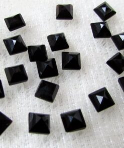 4mm Natural Black Spinel Square Cut Gemstone