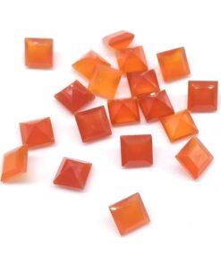 4mm Natural Carnelian Princess Cut Gemstone