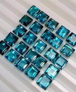 4mm Natural London Blue Topaz Princess Cut Gemstone