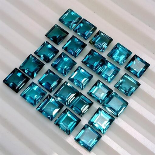 4mm Natural London Blue Topaz Princess Cut Gemstone