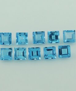 Natural Swiss Blue Topaz Square Gemstone