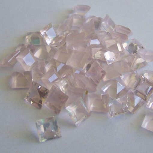 Natural Rose Quartz Square Cut Gemstone