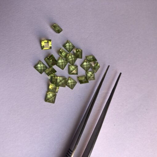 Natural Peridot Square Gemstone