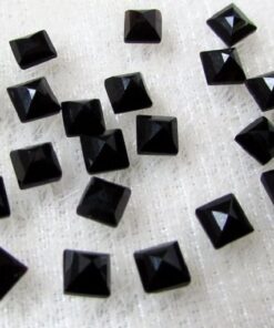 Natural Black Onyx Princess Cut Gemstone