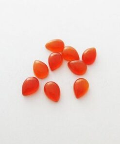 3x4mm Natural Carnelian Smooth Pear Cabochon