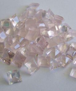 5mm Natural Rose Quartz Square Cut Gemstone