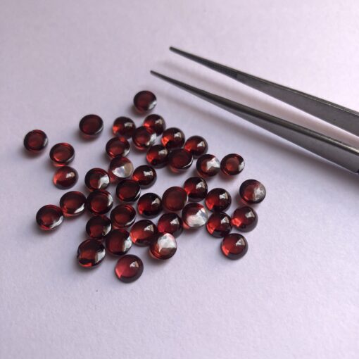 Natural Red Garnet Smooth Round Cabochon