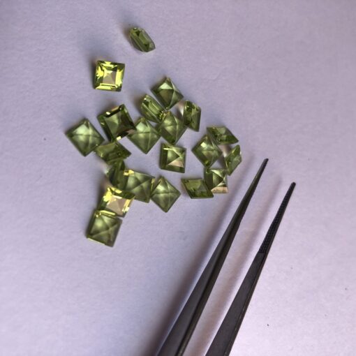 Natural Peridot Square Cut Gemstone