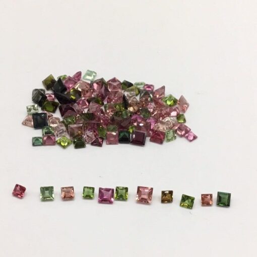 5mm Natural Multi Tourmaline Princess Cut Gemstone