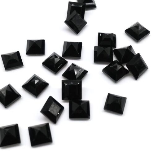 5mm Natural Black Spinel Princess Cut Gemstone