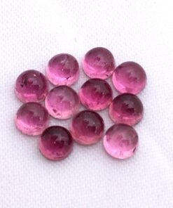 Natural Pink Tourmaline Smooth Round Cabochon