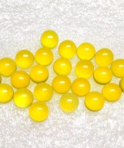 Natural Yellow Chalcedony Smooth Round Cabochon