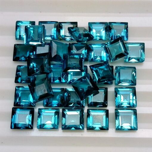 5mm Natural London Blue Topaz Princess Cut Gemstone