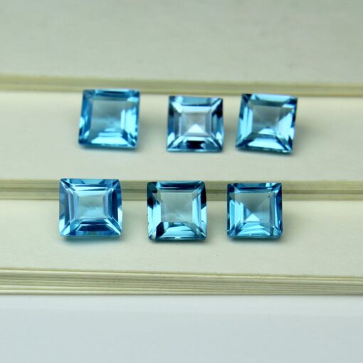 5mm Natural Swiss Blue Topaz Princess Cut Gemstone