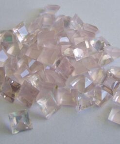 5mm Natural Rose Quartz Princess Cut Gemstone