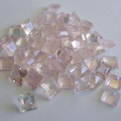 5mm Natural Rose Quartz Princess Cut Gemstone