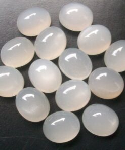 Natural White Moonstone Smooth Oval Cabochon