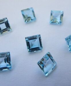 6mm Natural Sky Blue Topaz Square Cut Gemstone