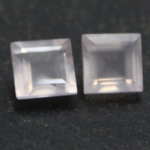 6mm Natural Rose Quartz Princess Cut Gemstone