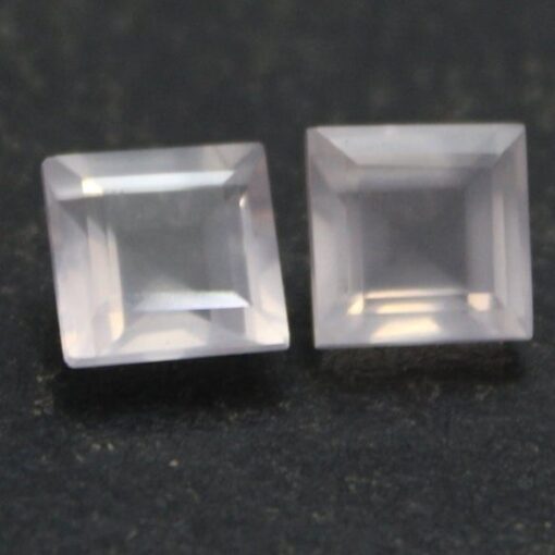 6mm Natural Rose Quartz Square Cut Gemstone