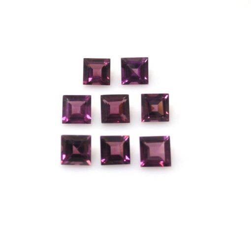 6mm Natural Rhodolite Garnet Square Cut Gemstone
