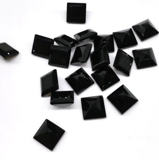 6mm Natural Black Spinel Square Cut Gemstone