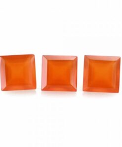 6mm Natural Carnelian Square Cut Gemstone