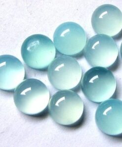 Natural Aqua Chalcedony Smooth Round Cabochon