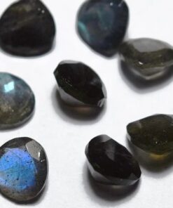 Natural Labradorite Faceted Heart Cut Gemstone