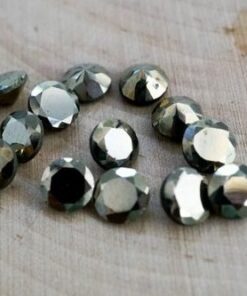 Natural Pyrite Faceted Round Cut Gemstone
