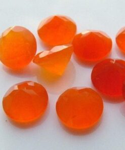 Natural Carnelian Faceted Round Cut Gemstone