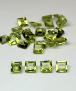 Natural Peridot Princess Cut Gemstone